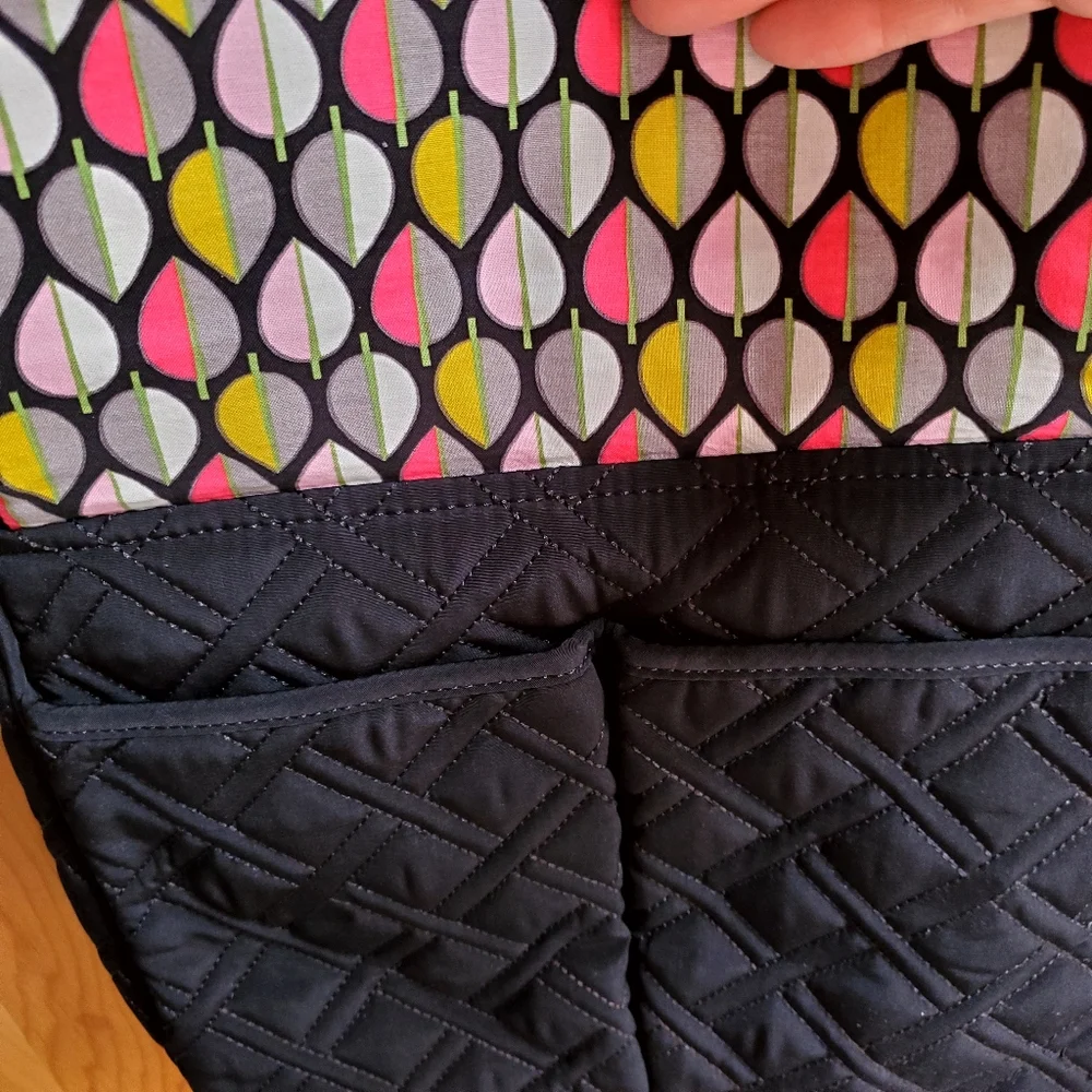 Vera Bradley Black Nylon Double Zip Mailbag - Picture 4 of 14